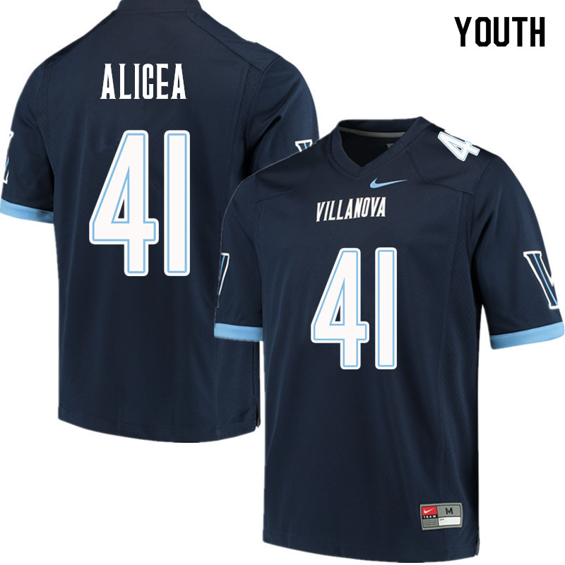Youth #41 Isaiah Alicea Villanova Wildcats College Football Jerseys Sale-Navy